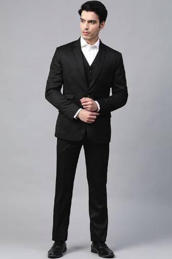 Notched lapel slim-fit single-breasted three-piece suit