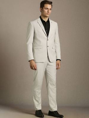 Notched lapel slim fit 2 piece suits 1