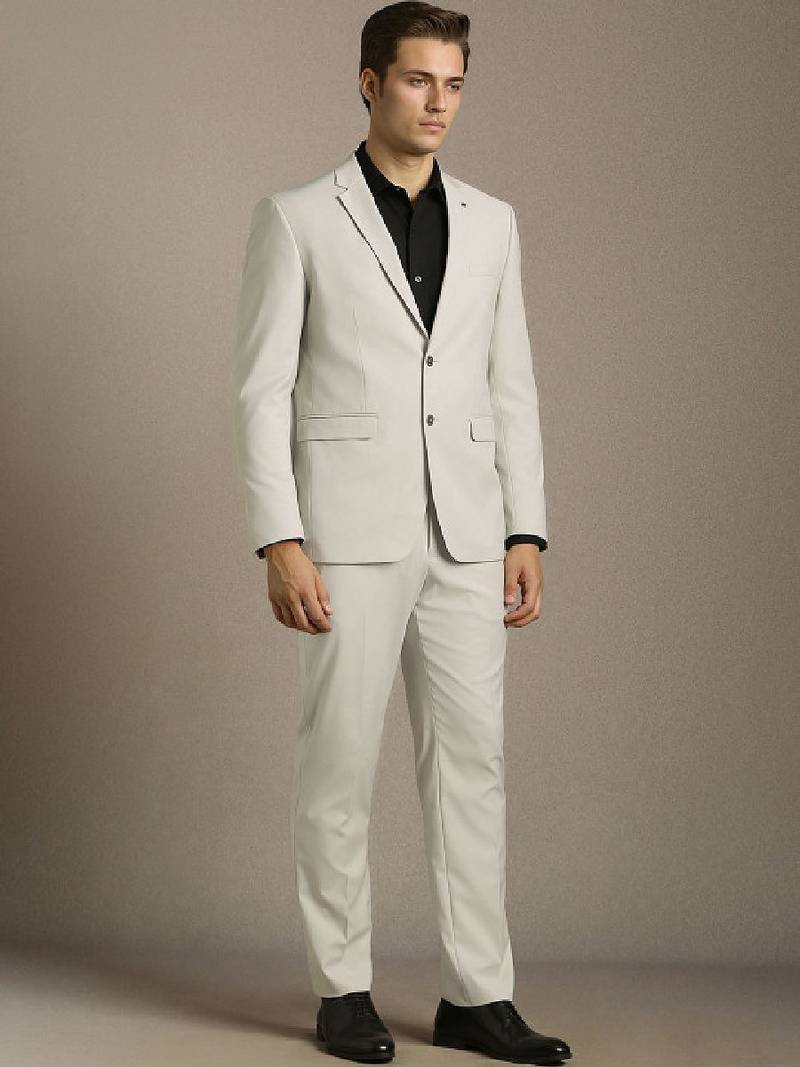 Notched lapel slim fit 2 piece suits