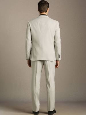 Notched lapel slim fit 2 piece suits 2