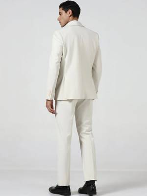 Notched lapel slim fit 3 piece suits 2