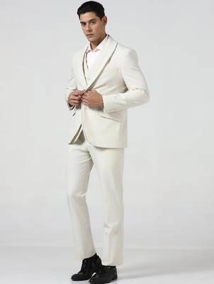 Notched lapel slim fit 3 piece suits 3