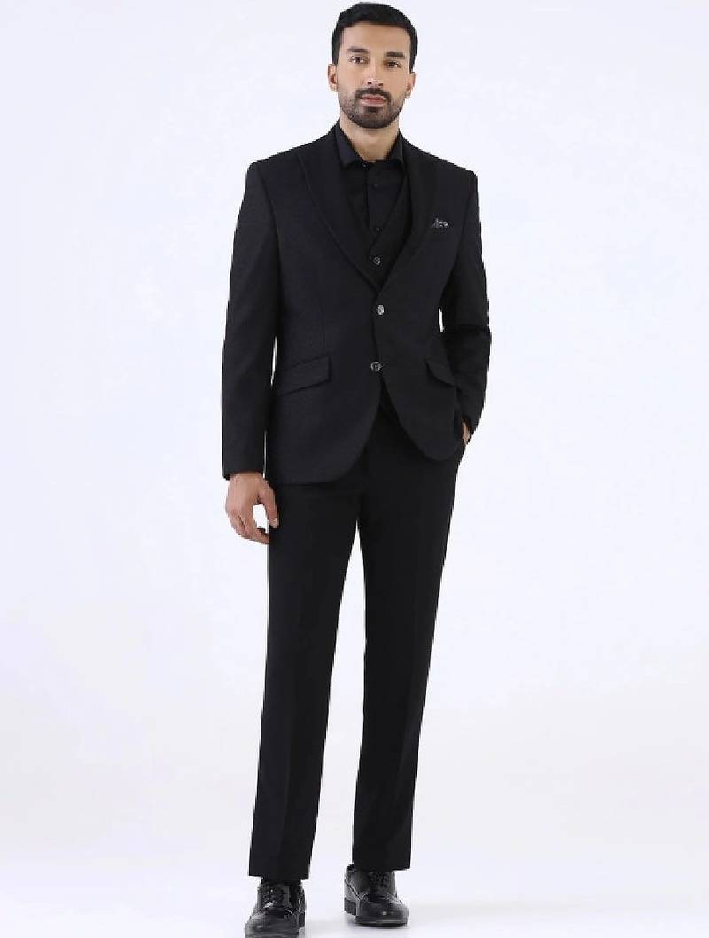 Notched lapel slim fit 3 piece suits
