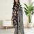 Black printed cotton blend stitched floral print salwar kurta dupatta for women
