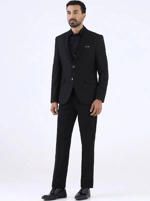 Notched lapel slim fit 3 piece suits 4