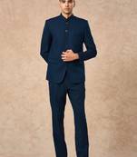 Mandarin collar tailored fit blazer and trousers suits