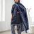 Blue printed cotton blend stitched geometric print salwar kurta dupatta for women