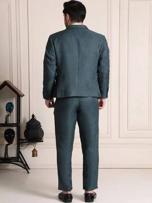 Notched lapel 2 piece blazer & trousers suits 4
