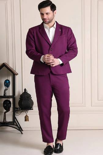 Notched lapel 2 piece blazer & trousers suits