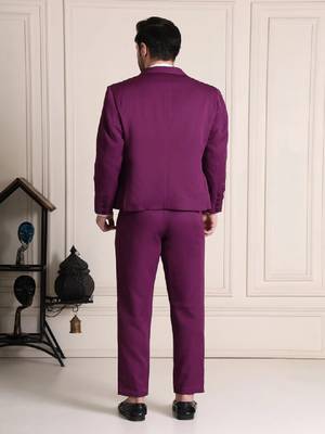 Notched lapel 2 piece blazer & trousers suits 4