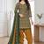 Green printed cotton blend stitched ethnic motifs print salwar kurta dupatta for women