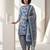Blue printed cotton blend stitched floral print salwar kurta dupatta for women