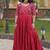 Designer kora cotton embroidered gown with real mirror work  free size with 38 44 inch margin