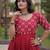Designer kora cotton embroidered gown with real mirror work  free size with 38 44 inch margin