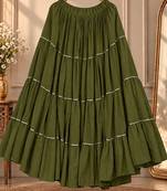 Olive green rayon 12 meter flair Lehenga - full stitched free size