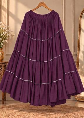 Deep plum rayon 12 meter flair Lehenga - full stitched free size 1