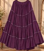Deep plum rayon 12 meter flair Lehenga - full stitched free size