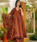 Multicolor floral printed anarkali suit for women