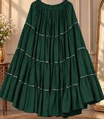 Green rayon 12 meter flair Lehenga - full stitched free size