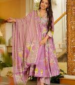 Multicolor floral printed anarkali suit for women