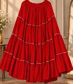 Red rayon 12 meter flair Lehenga - full stitched free size