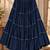 Navy blue rayon 12 meter flair Lehenga - full stitched free size