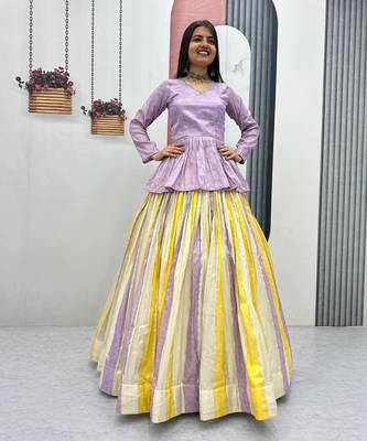 Violet Lehenga Navratri Choli 1