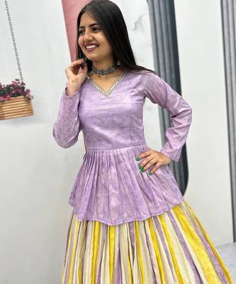 Violet Lehenga Navratri Choli 3