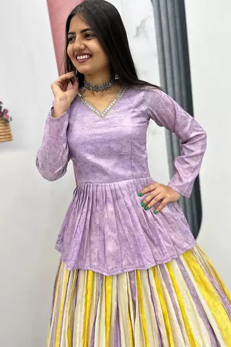 Violet Lehenga Navratri Choli