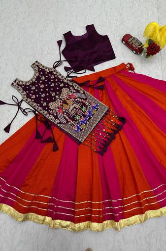 Red Latkan Navratri Lehenga Choli