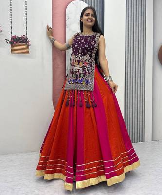 Red Latkan Navratri Lehenga Choli 2