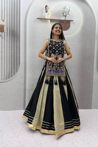 Black Thread Navratri Lehenga Choli 