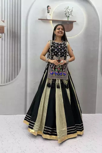 Black Thread Navratri Lehenga Choli 