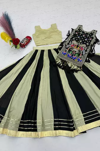 Black Thread Navratri Lehenga Choli 