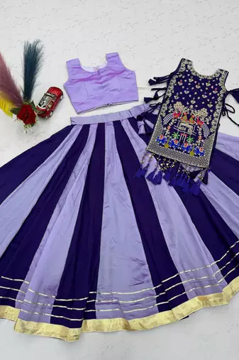 Purple Thread Navratri Lehenga Choli 