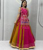 Pink Thread Navratri Lehenga Choli