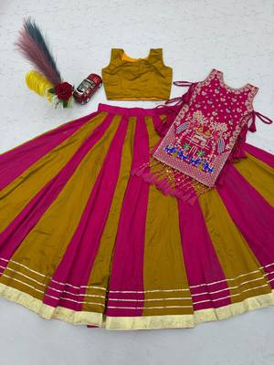 Pink Thread Navratri Lehenga Choli 2