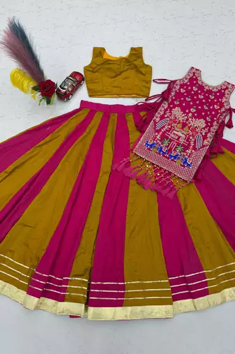 Pink Thread Navratri Lehenga Choli