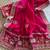 silk blend embroidered pink color saree with blouse