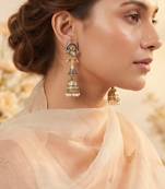 Gold trendy silver plated earrings for women