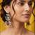 Green trendy silver plated earrings for women