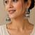 Green trendy silver plated earrings for women