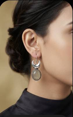 Silver trendy silver plated earrings for women 1