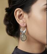 Silver trendy silver plated earrings for women