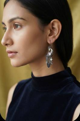 Silver trendy silver plated earrings for women 1