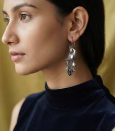 Silver trendy silver plated earrings for women