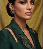 Silver trendy silver plated earrings for women