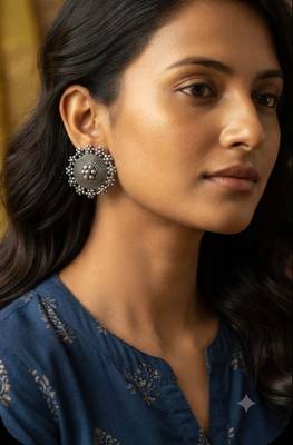 Silver trendy silver plated earrings for women 1