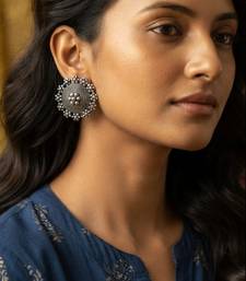 Silver trendy silver plated earrings for women