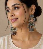 Silver trendy silver plated earrings for women